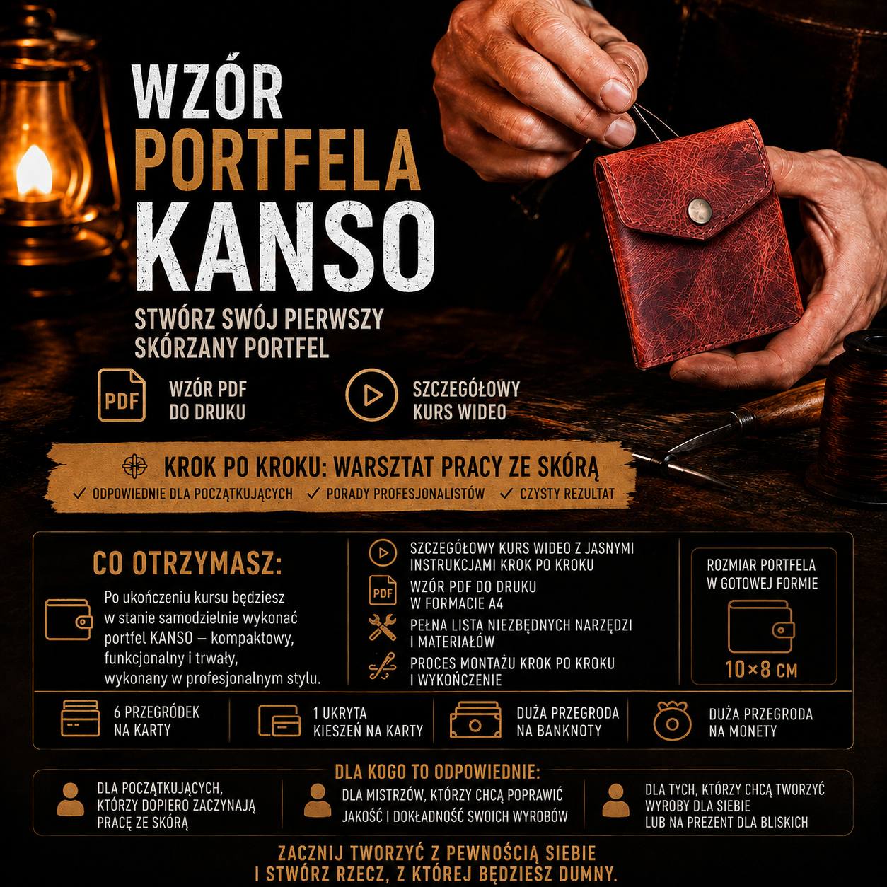 Leather Template PDF + Video Tutorial | KANSO Wallet