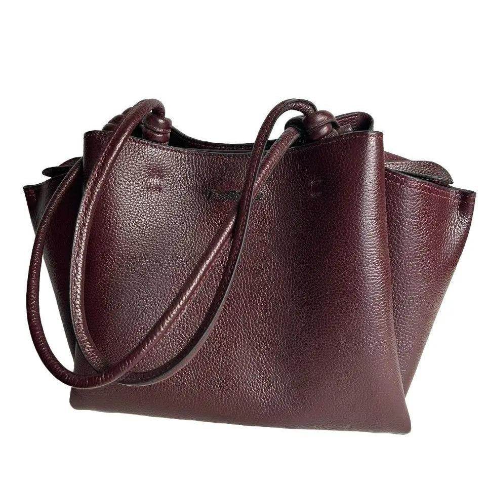 Elegancka Wiśniowa Torebka Damska – Trzykomorowa Torba Premium Bordo (Turecka Marka)