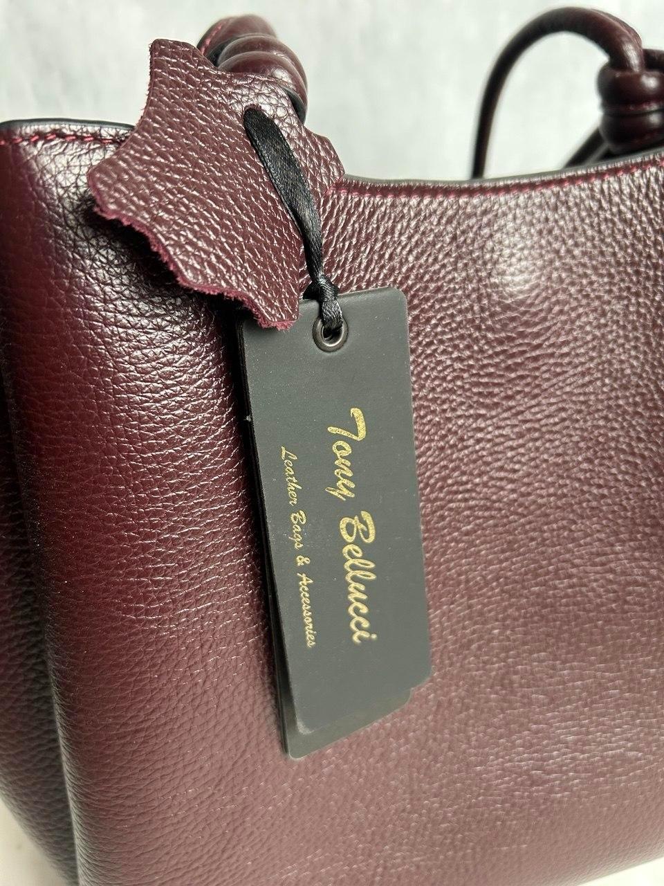 Elegancka Wiśniowa Torebka Damska – Trzykomorowa Torba Premium Bordo (Turecka Marka)