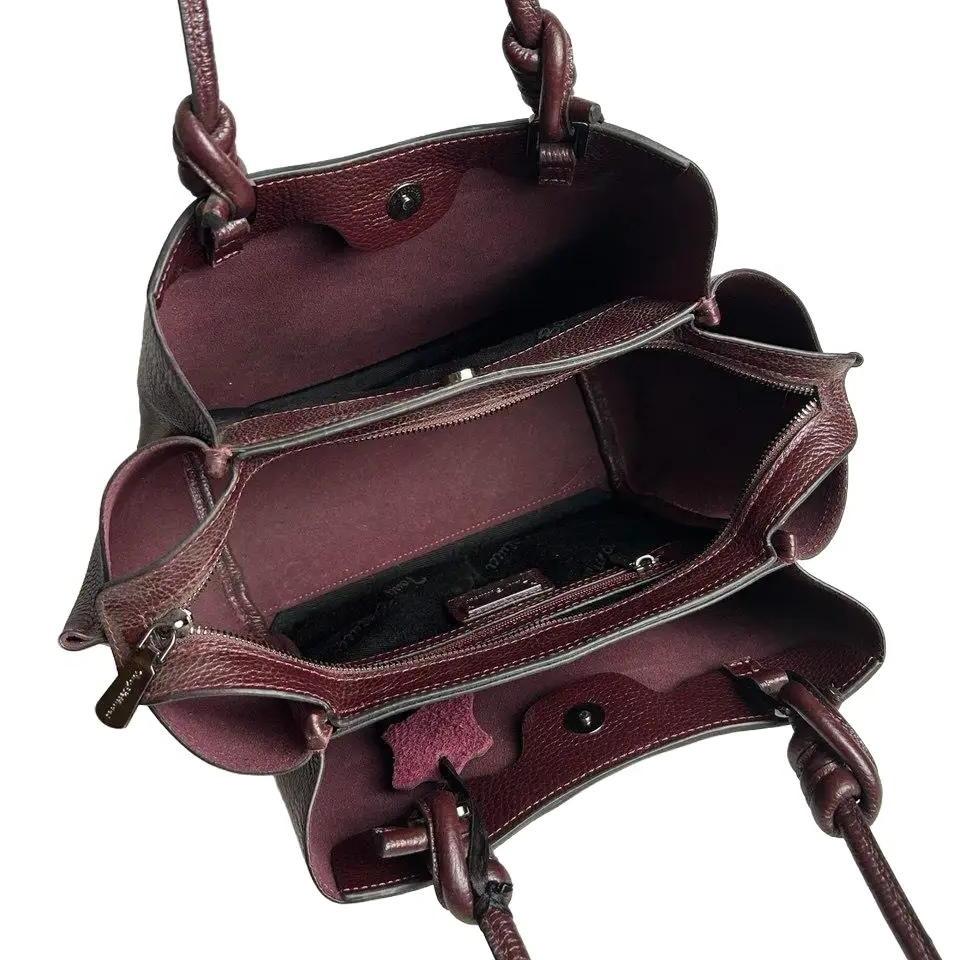 Elegancka Wiśniowa Torebka Damska – Trzykomorowa Torba Premium Bordo (Turecka Marka)