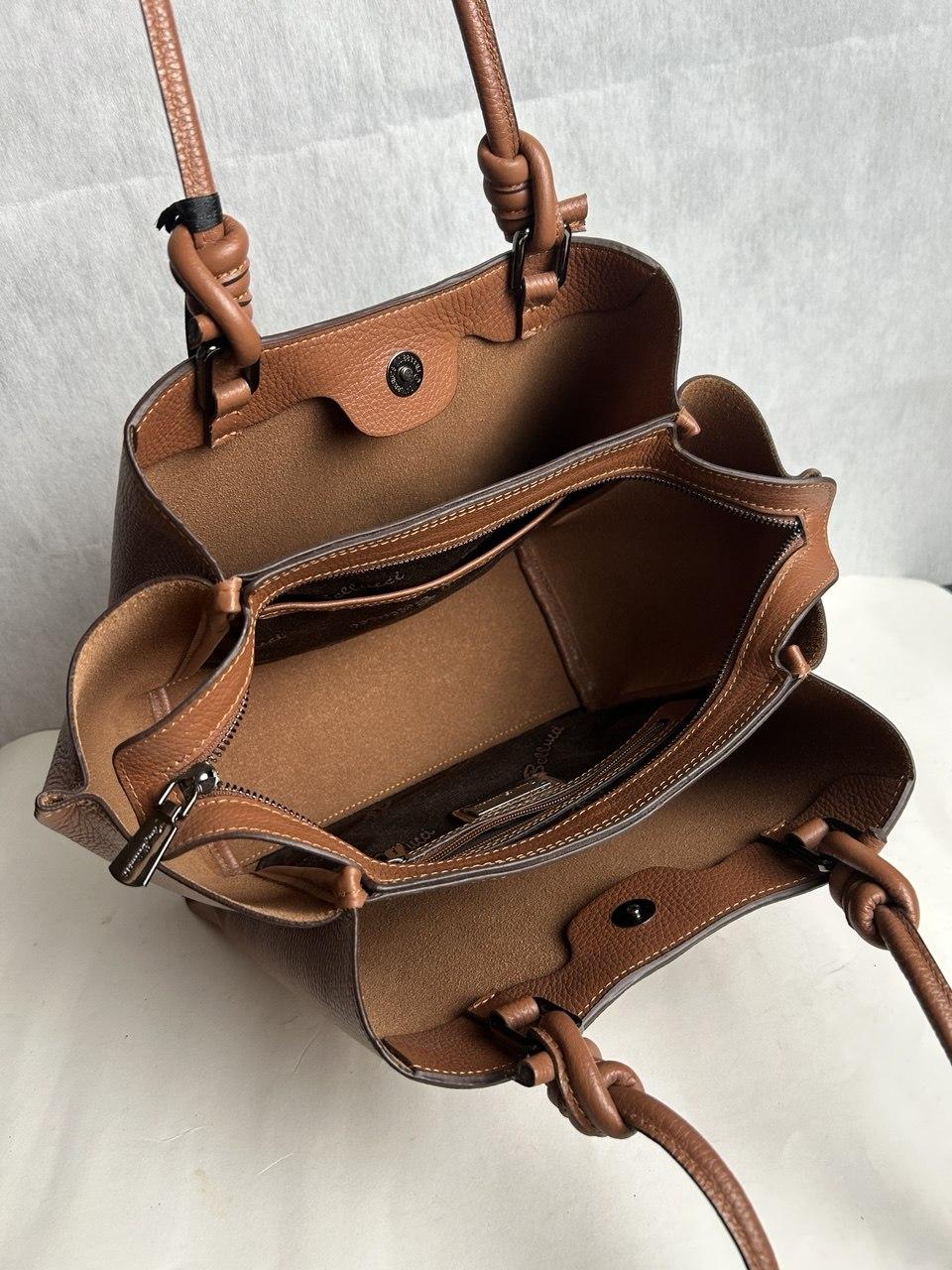 Elegancka Brązowa Torebka Damska – Trzykomorowa Torba Premium (Turecka Marka)