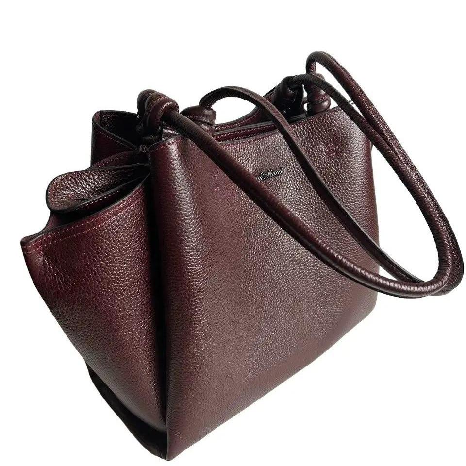Elegancka Wiśniowa Torebka Damska – Trzykomorowa Torba Premium Bordo (Turecka Marka)