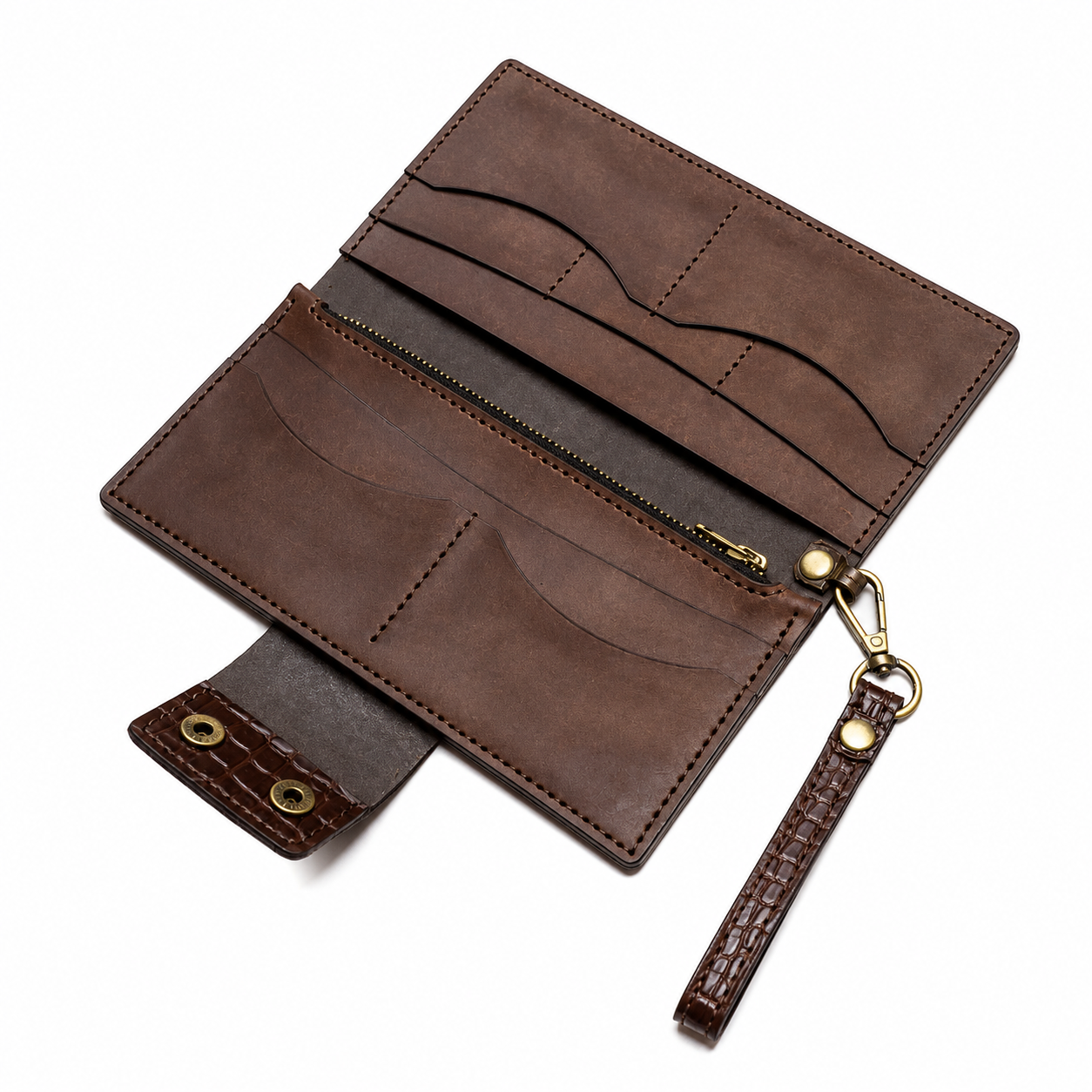Duży portfel damski / Longer Crocco Brown