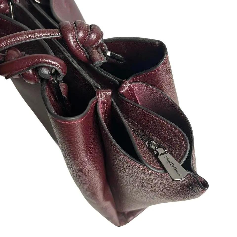 Elegancka Wiśniowa Torebka Damska – Trzykomorowa Torba Premium Bordo (Turecka Marka)