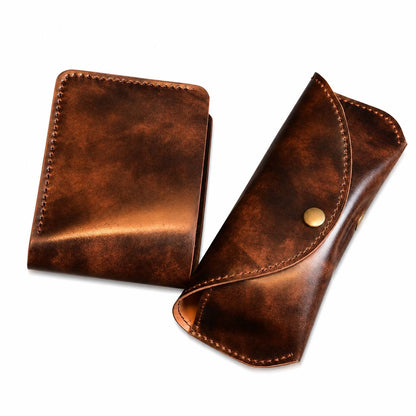 Zestaw portfel+etui na okulary Shell Cordovan