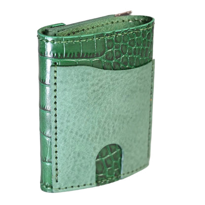 Portfel skórzany Takumi Crocco Green