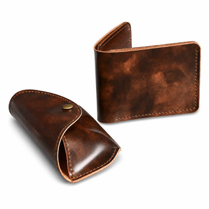 Zestaw portfel+etui na okulary Shell Cordovan