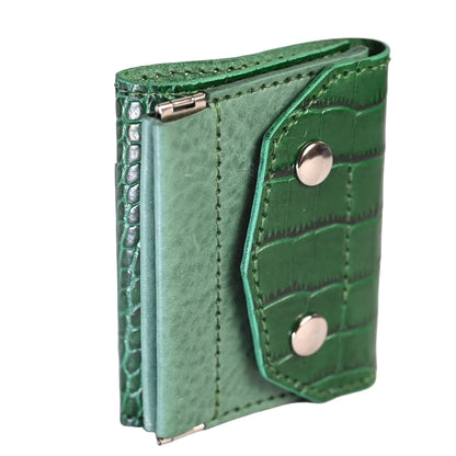 Portfel skórzany Takumi Crocco Green