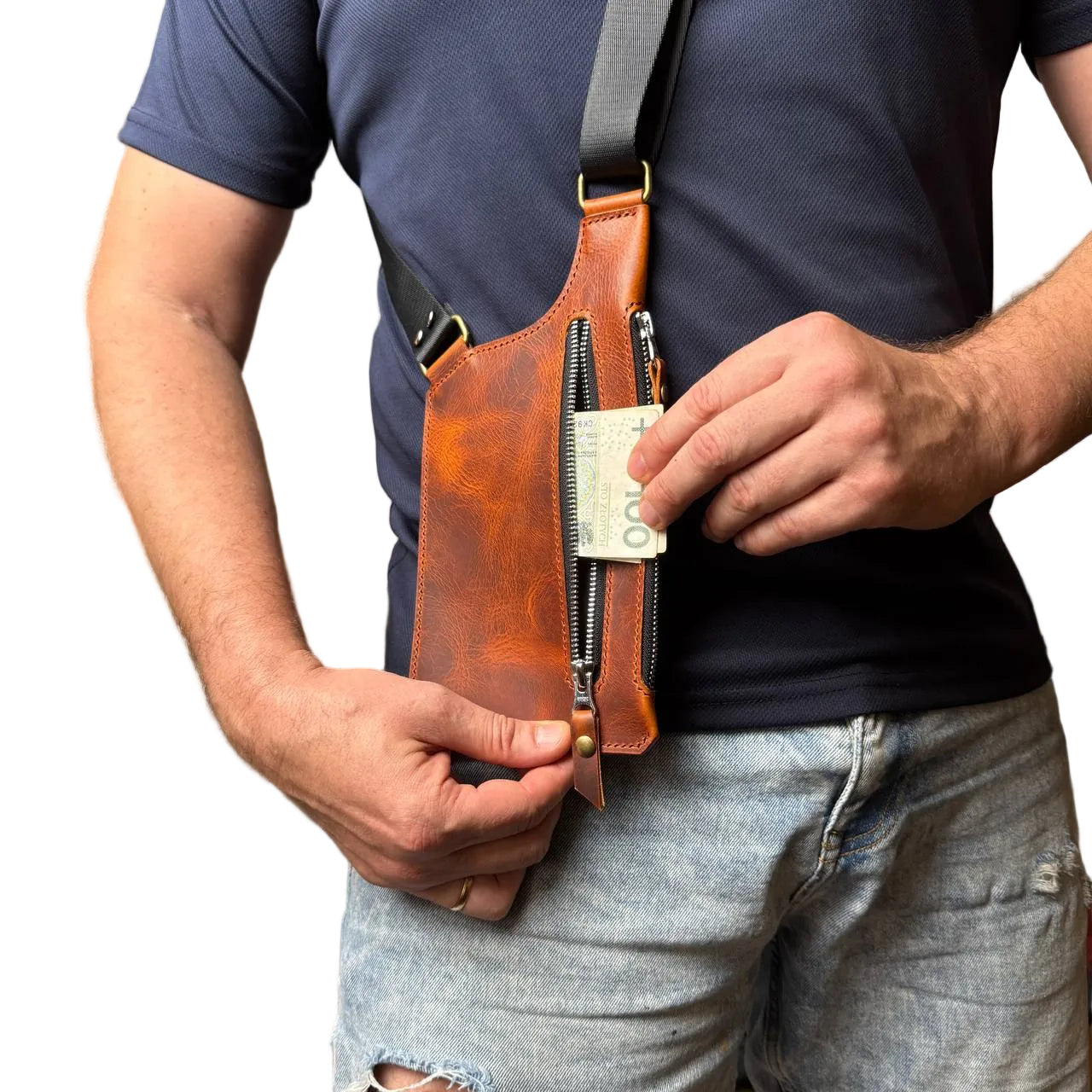 Męska torba na ramię typu holster