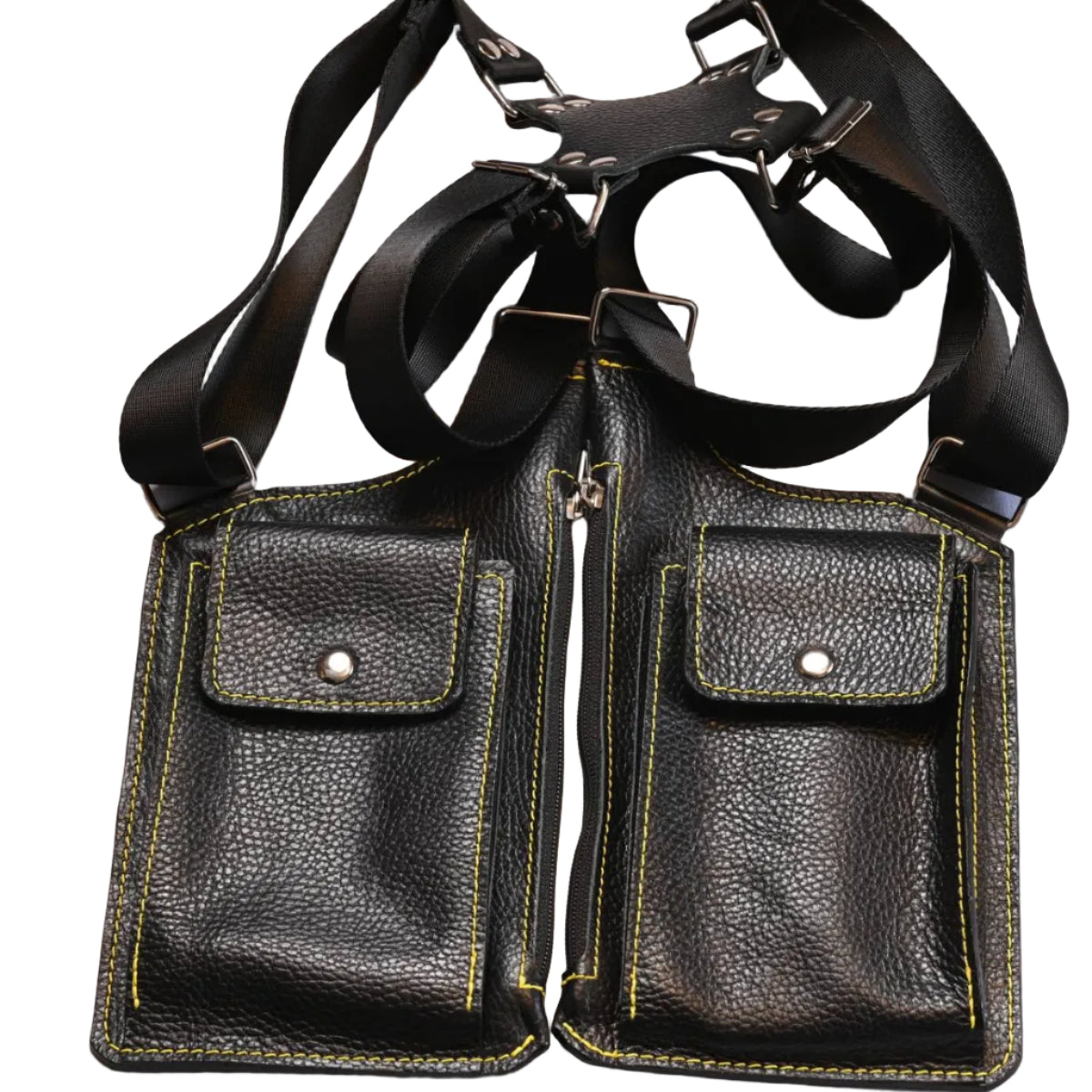 Męska torba dwustronna kabura skórzana Double Holster Black