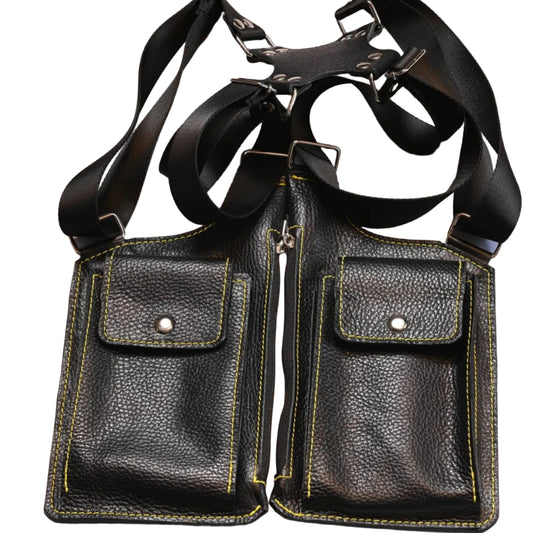 Męska torba dwustronna kabura skórzana Double Holster Black