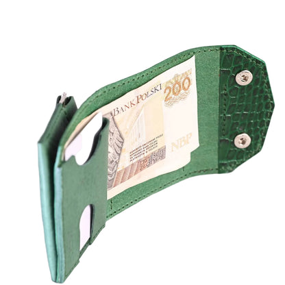Portfel skórzany Takumi Crocco Green