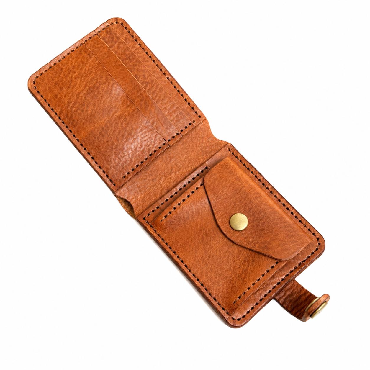 Portfel skórzany bifold z bilonówką | Missouri Mokka